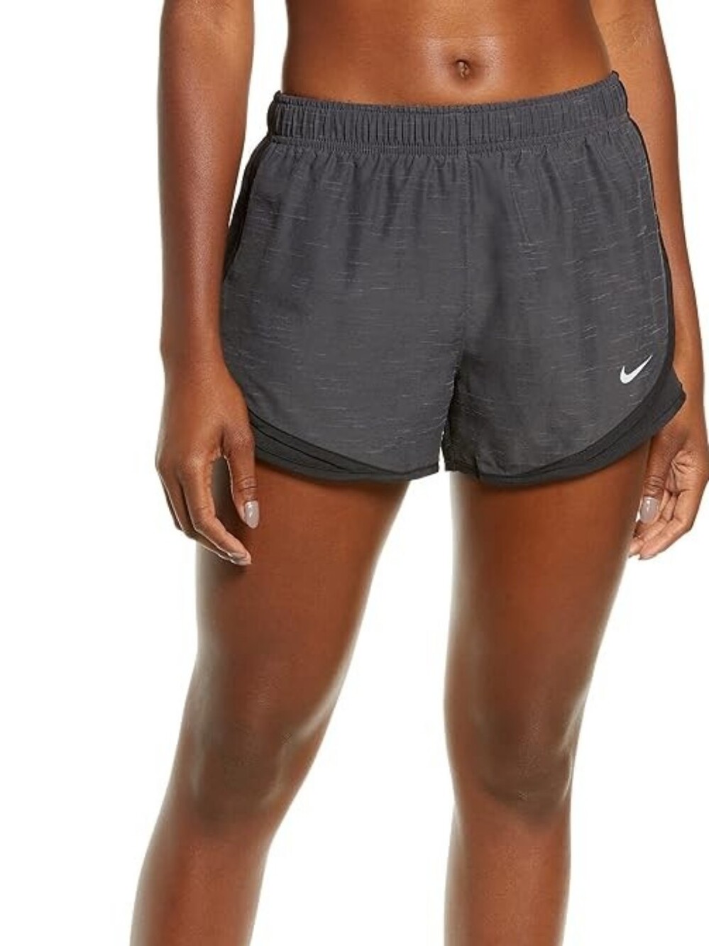 Nike Dri-FIT Tempo Running Shorts Heather Black Charcoal - Size Large